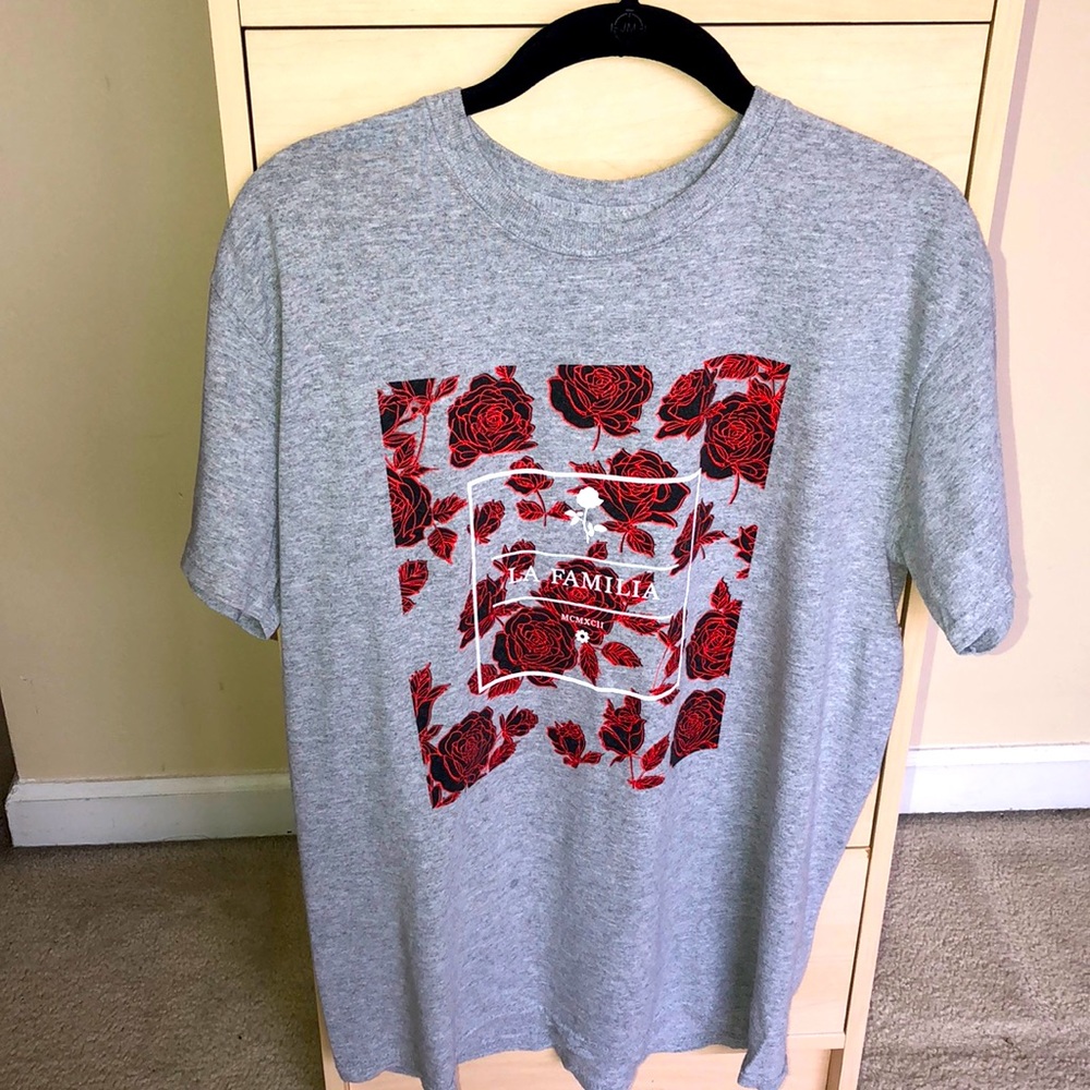 Graphic Tee with Floral Design